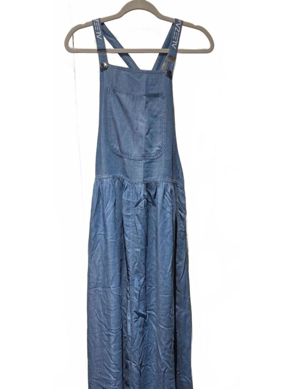 Aleeza Paris Denim Logo Jumper-Maxi Length- Soft & Comfortable size Large NWOT